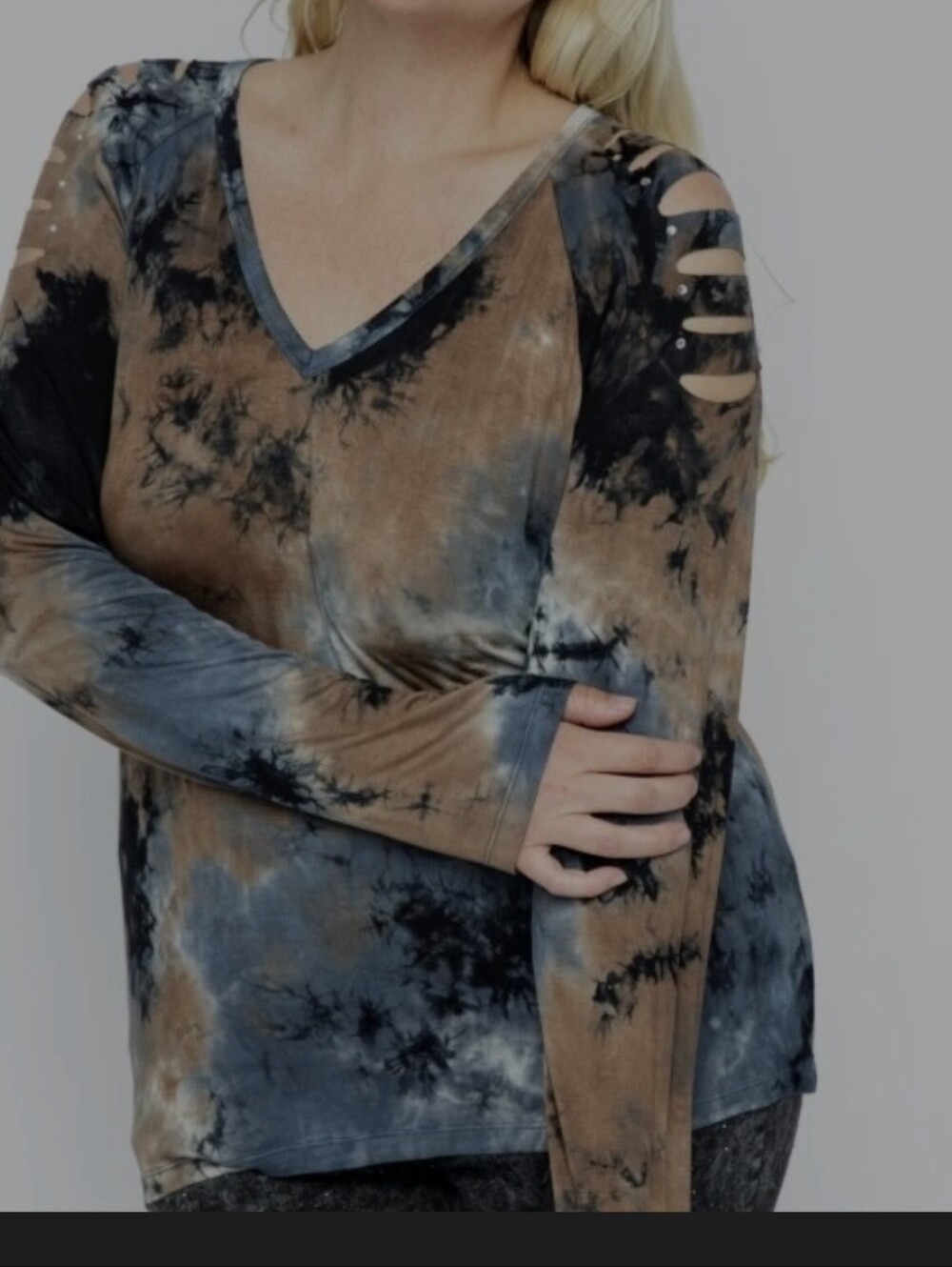 New Vocal Boho Sarah Top With Laser-cut and Rhinestone Details. XL - Picture 1 of 6
